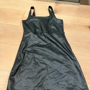 Kids Black Faux Leather Dress